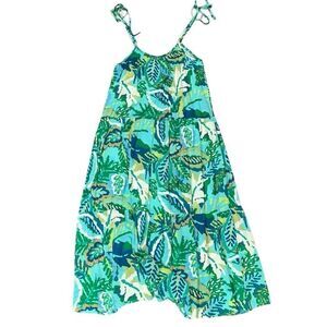 Very J Women’s Size Large Tiered Ruffle A Line Dress‎ Maxi Multicolor Green NWT